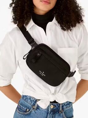 Kate Spade Chelsea belt bag black nylon